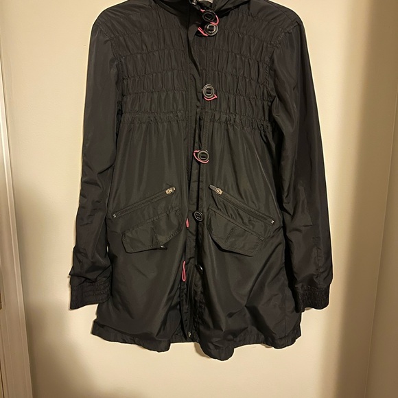 Athleta Women's Black Shock Cord Anorak Hooded Lined Jacket - Picture 1 of 5